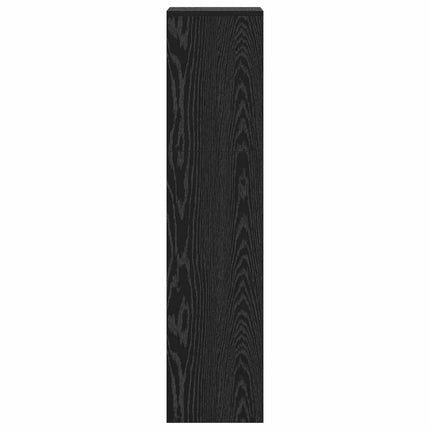 Rumdivider boghylde 123 x 29 x 123 cm Konstrueret træ Sort eg