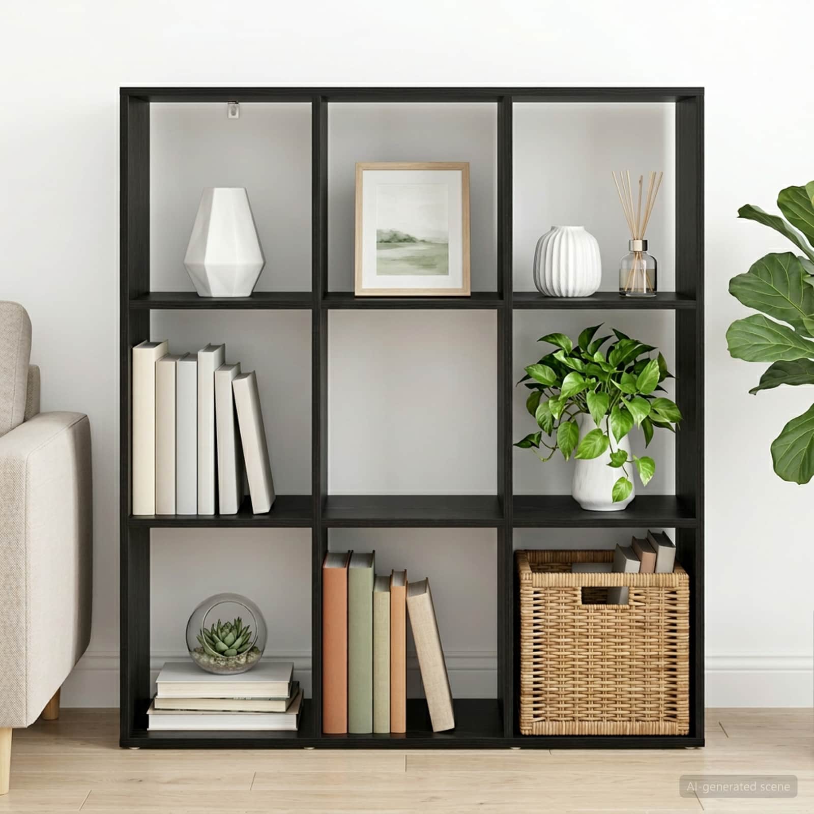 vidaXL Bogskab 102 x 29 x 103,5 cm Konstrueret træ Sort eg