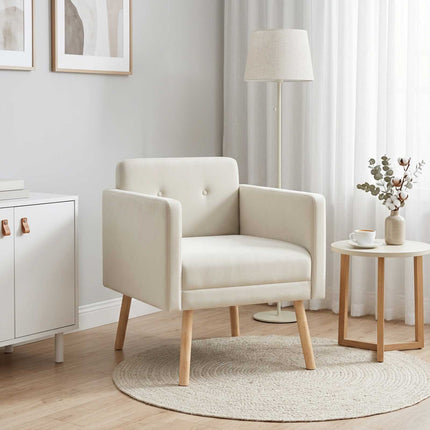Accentstol Cremefarvet Velour