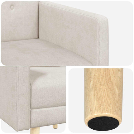 Accentstol Cremefarvet Chenille Stof