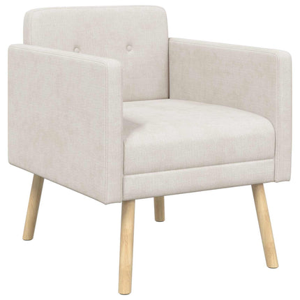 Accentstol Cremefarvet Chenille Stof