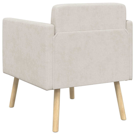 Accentstol Cremefarvet Chenille Stof
