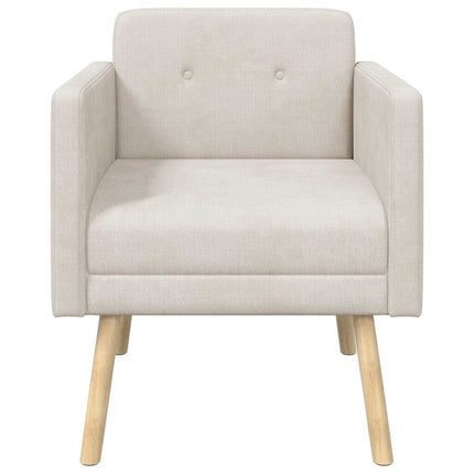 Accentstol Cremefarvet Chenille Stof