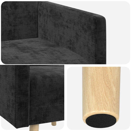 Accentstol Sort Chenille Stof