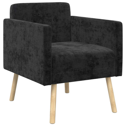 Accentstol Sort Chenille Stof