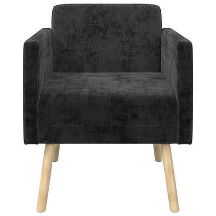 Accentstol Sort Chenille Stof