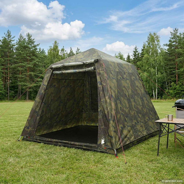Fisketelt Hurtig Udgivelse 4-personers Lette camouflage