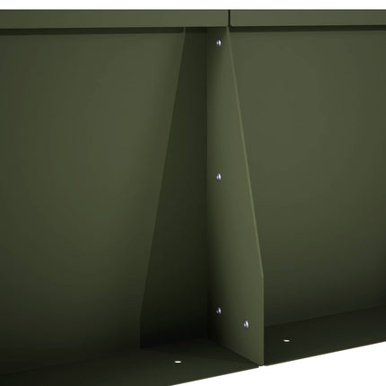 Støttemur 2 stk. 60 x 12 x 40 cm Stål Olivengrøn