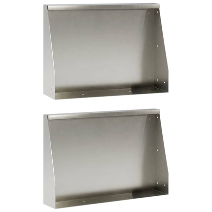 Støttemur 2 stk. 60 x 12 x 40 cm Rustfrit stål Sølv