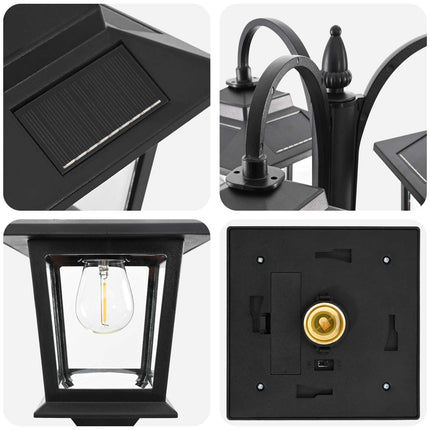 3-hoved lampepost with LED Bulb Sort 16 x 16 x 187 cm