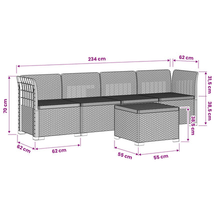 4-personers have-sofa i rattan-look PP Antracit