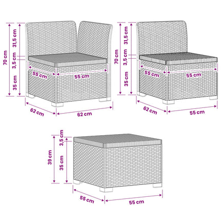 4-personers have-sofa i rattan-look PP Hvid
