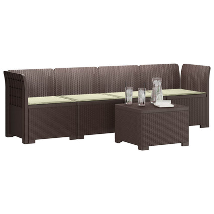 4-personers have-sofa med puder i rattan-look PP Brun