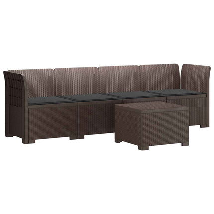 4-personers have-sofa med puder i rattan-look PP Brun