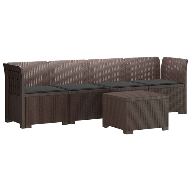 4-personers have-sofa med puder i rattan-look PP Brun