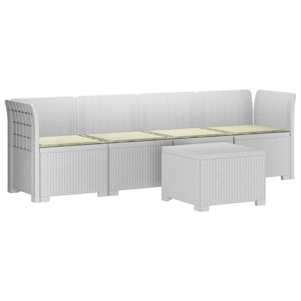 4-personers have-sofa med puder i rattan-look PP Hvid