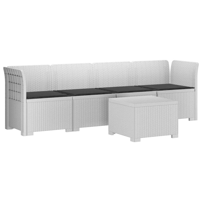 4-personers have-sofa med puder i rattan-look PP Hvid