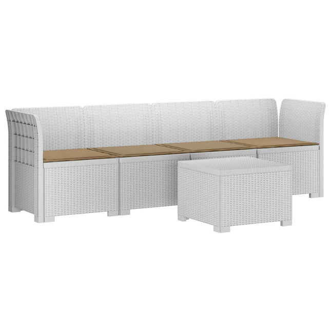 4-personers have-sofa med puder i rattan-look PP Hvid