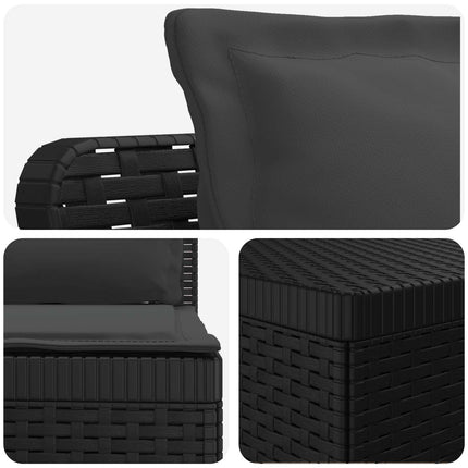 4-personers have-sofa med puder i rattan-look PP Antracit