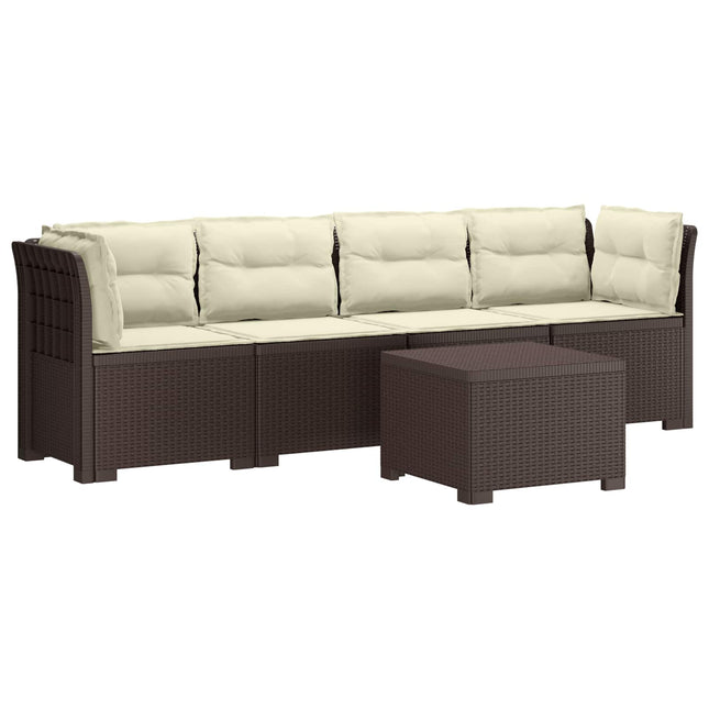 4-personers have-sofa med puder i rattan-look PP Brun