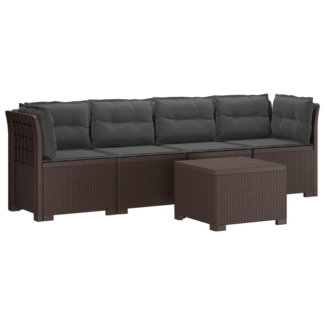 4-personers have-sofa med puder i rattan-look PP Brun