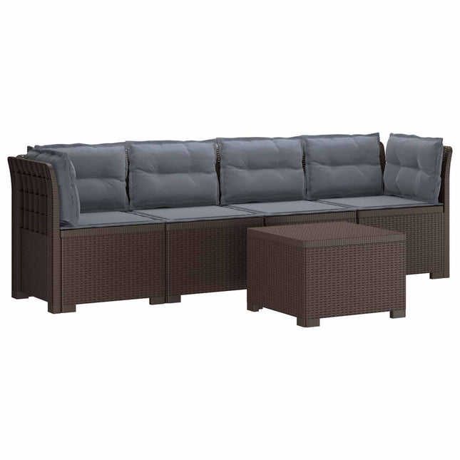 4-personers have-sofa med puder i rattan-look PP Brun