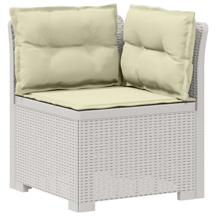 4-personers have-sofa med puder i rattan-look PP Hvid