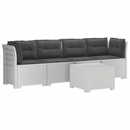 4-personers have-sofa med puder i rattan-look PP Hvid
