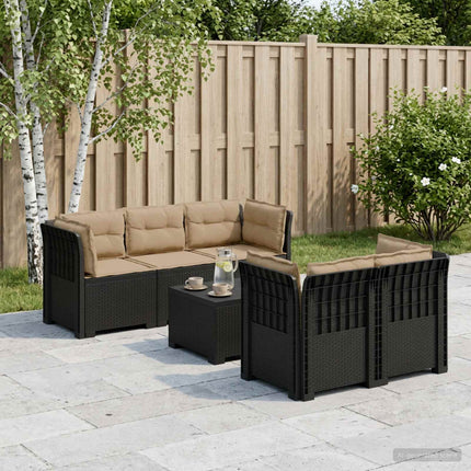 5-personers Havemøbel Sofa med Hynder Rattan Look PP Antracit