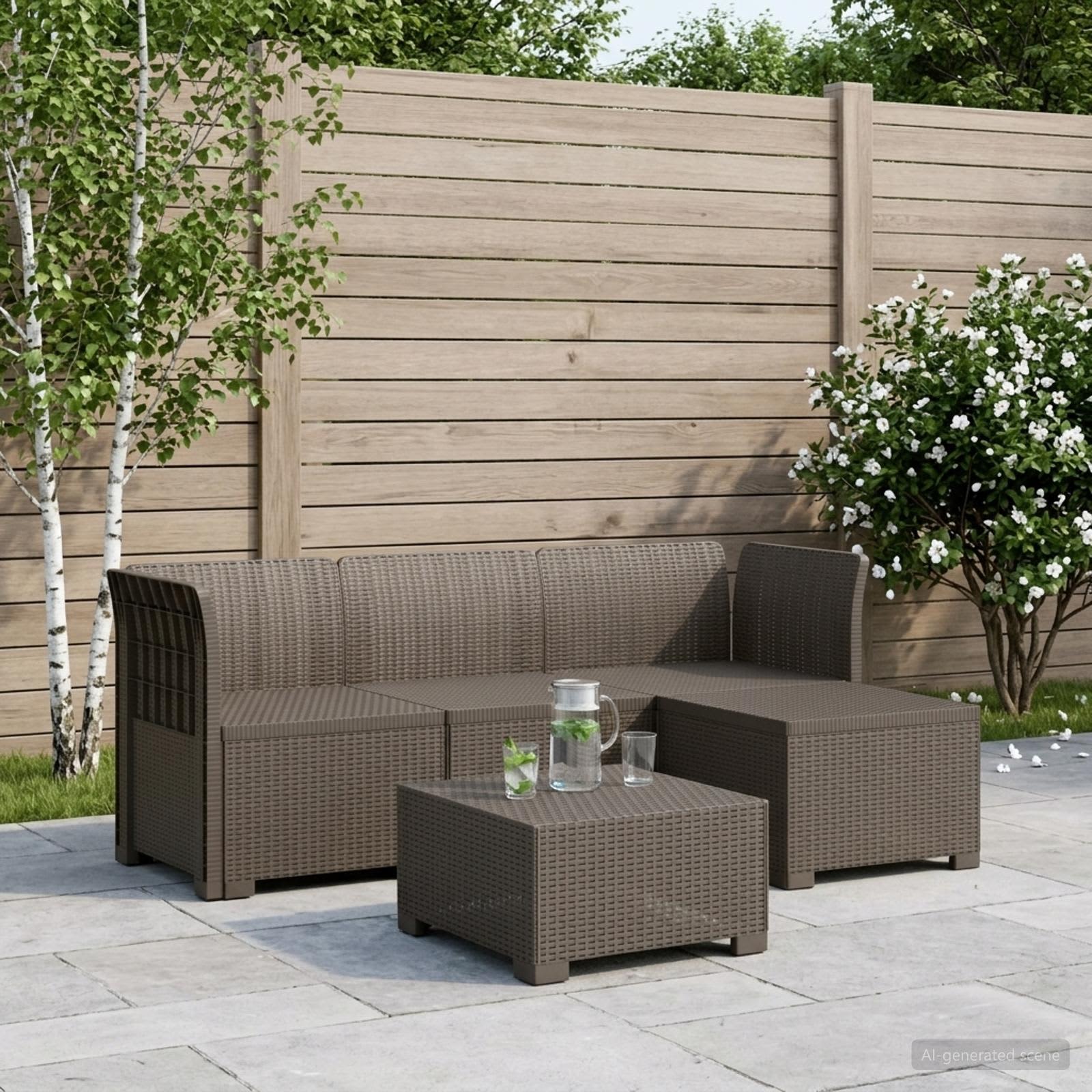 4-personers Have Sofa Rattan Look PP Lysegr