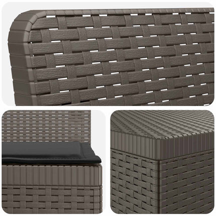 4-personers Have Sofa med Hynder Rattan Look PP Lysegrå
