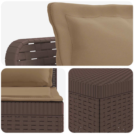 4-personers Have Sofa med Hynder Rattan Look PP Brun