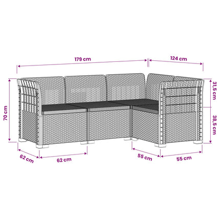 4-Persons Have Sofa Rattan Look PP Antracit