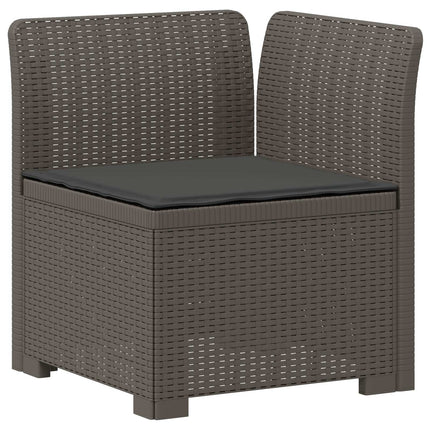4-Persons Have Sofa med Puder Rattan Look PP Lysegrå