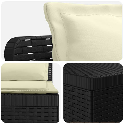 4-Persons Have Sofa med Puder Rattan Look PP Antracit