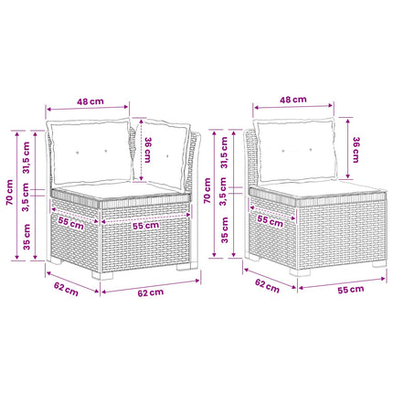 4-Persons Have Sofa med Puder Rattan Look PP Antracit