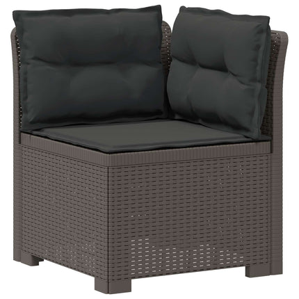 4-Persons Have Sofa med Puder Rattan Look PP Lysegrå