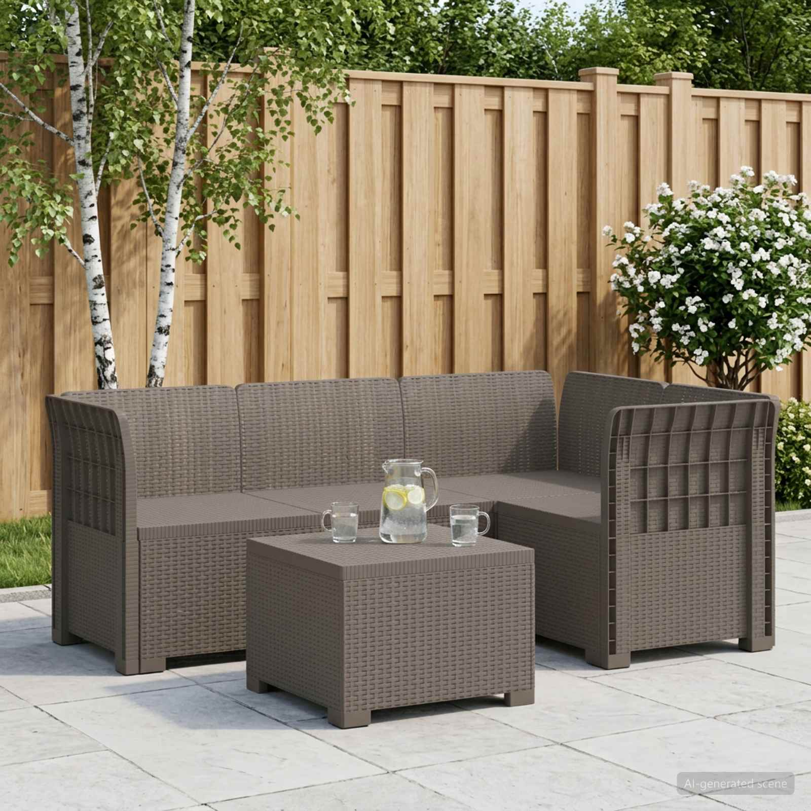 4-personers Have Sofa Rattan Look PP Lysegr