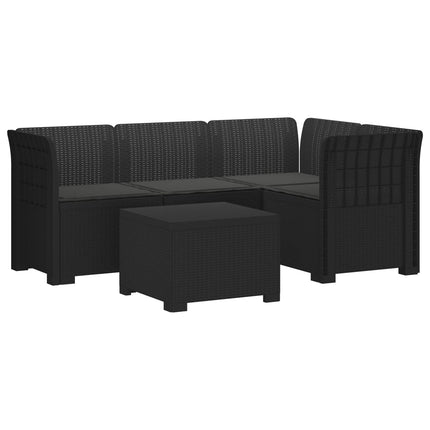 4-personers Have Sofa med Hynder Rattan Look PP Antracit