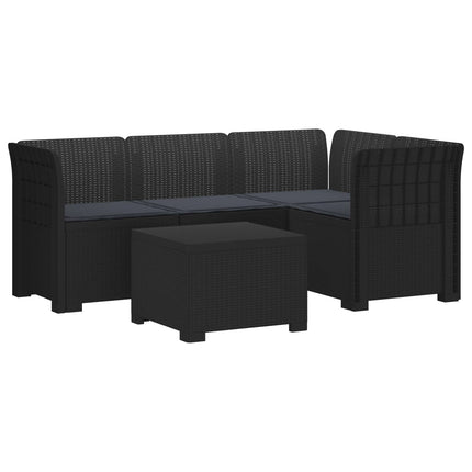 4-personers Have Sofa med Hynder Rattan Look PP Antracit