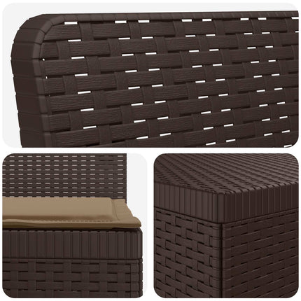 4-personers Have Sofa med Hynder Rattan Look PP Brun