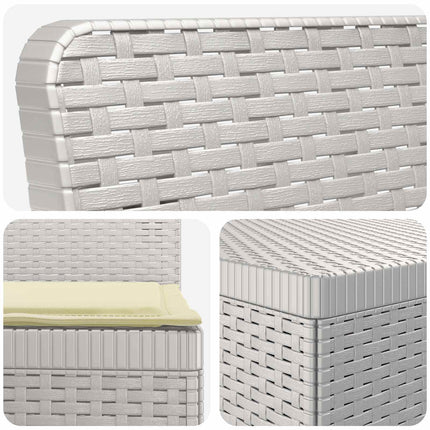 4-personers Have Sofa med Hynder Rattan Look PP Hvid