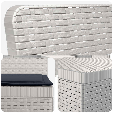 4-personers Have Sofa med Hynder Rattan Look PP Hvid