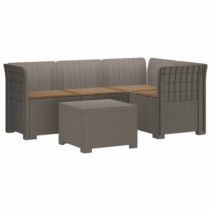4-personers Have Sofa med Hynder Rattan Look PP Lysegrå