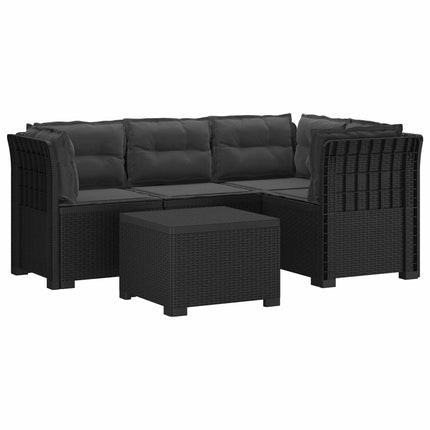4-personers Have Sofa med Hynder Rattan Look PP Antracit