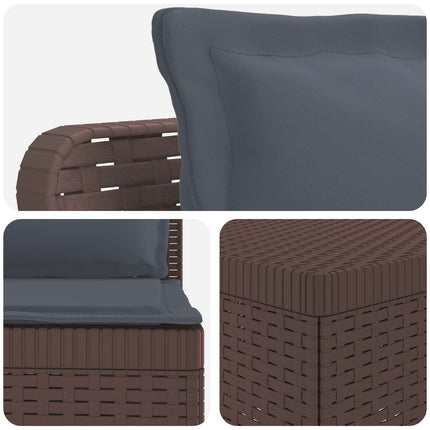 4-personers Have Sofa med Hynder Rattan Look PP Brun
