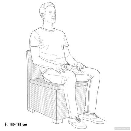 5-personers Havemøbel Sofa Rattan Look PP Hvid