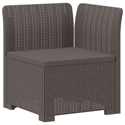 5-personers Havemøbel Sofa Rattan Look PP Lysegrå