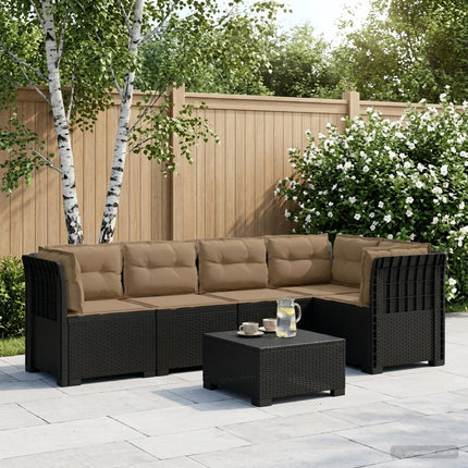 5-personers Havemøbel Sofa med Hynder Rattan Look PP Antracit