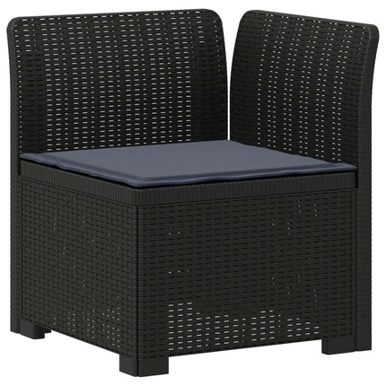 5-personers Havemøbel Sofa med Hynder Rattan Look PP Antracit